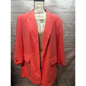 Nine West Coral Textured Open Front Blazer XL
